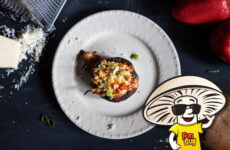 FunGuy's Cheesy Chicken and Sweet Pepper Stuffed Portobello Mushrooms