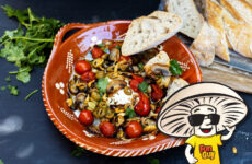 FunGuy's Baked Mozzarella with Cherry Tomatoes and Olives