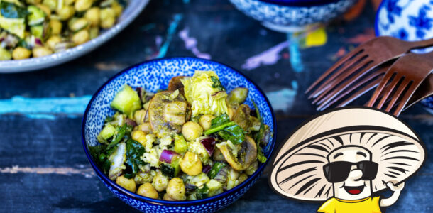 FunGuy’s Green Salad with Wild Rice and Chickpeas