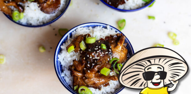 FunGuy's Sticky Teriyaki Shiitake Mushrooms with Rice