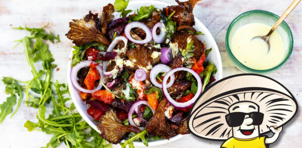 FunGuy's Roasted Oyster Mushroom Beets and Pumpkin Salad